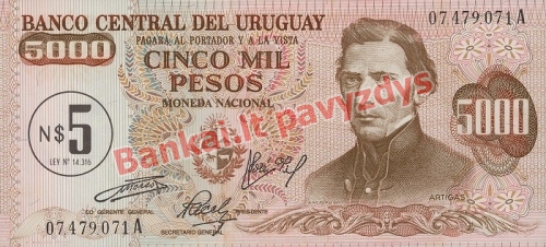 5 Nuevo Pesų banknoto priekinė pusė