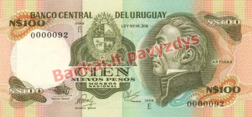 100 Nuevo Pesų banknoto priekinė pusė