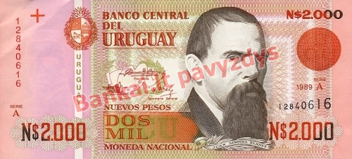 2000 Nuevo Pesų banknoto priekinė pusė