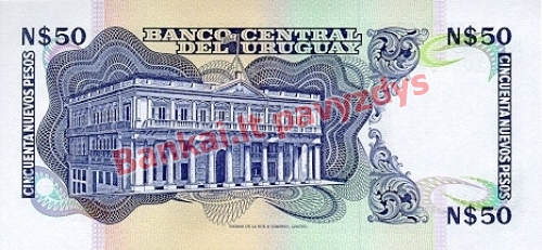 50 Nuevo Pesų banknoto galinė pusė