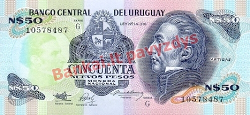 50 Nuevo Pesų banknoto priekinė pusė