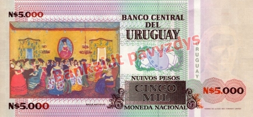 5000 Nuevo Pesų banknoto galinė pusė