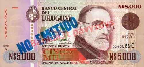 5000 Nuevo Pesų banknoto priekinė pusė