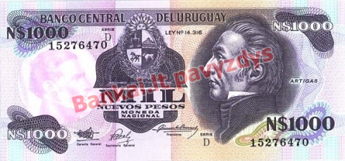 1000 Naujųjų solių banknoto priekinė pusė