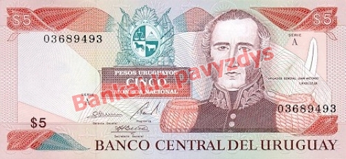 5 Pesų banknoto priekinė pusė