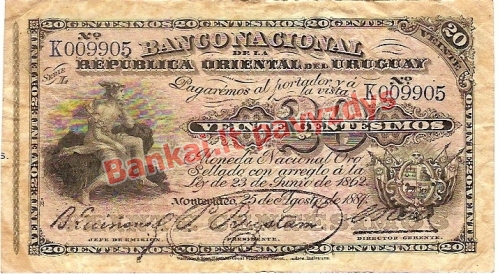 20 Centisimų banknoto priekinė pusė