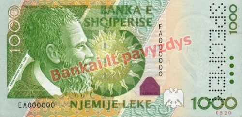 1000 Lekų banknoto priekinė pusė