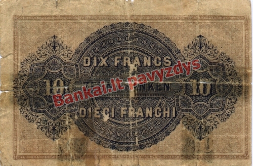 10 Frankų banknoto galinė pusė