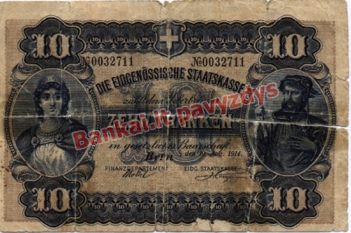 10 Frankų banknoto priekinė pusė