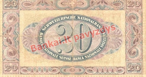 20 Frankų banknoto galinė pusė