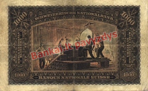 1000 Frankų banknoto galinė pusė