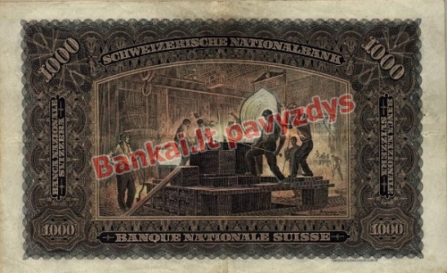 1000 Frankų banknoto galinė pusė