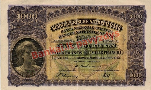 1000 Frankų banknoto priekinė pusė