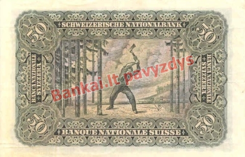 50 Frankų banknoto galinė pusė
