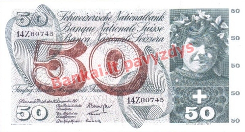 50 Frankų banknoto priekinė pusė