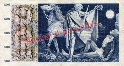 100 Frankų banknoto galinė pusė