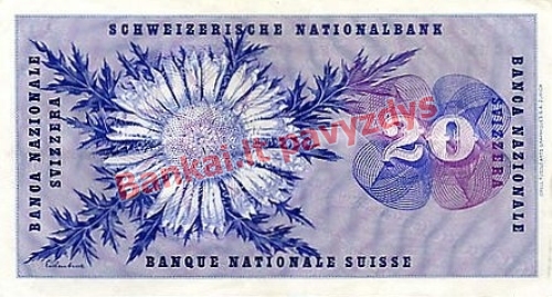 20 Frankų banknoto galinė pusė