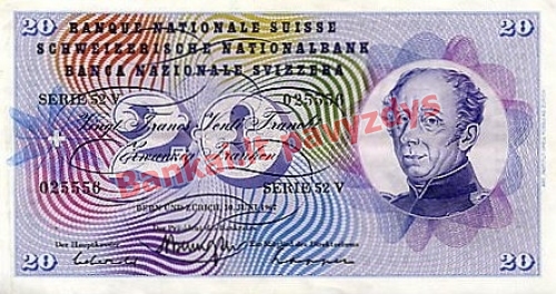 20 Frankų banknoto priekinė pusė