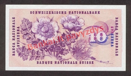 10 Frankų banknoto galinė pusė