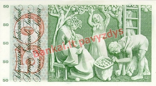 50 Frankų banknoto galinė pusė