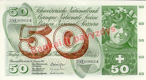 50 Frankų banknoto priekinė pusė