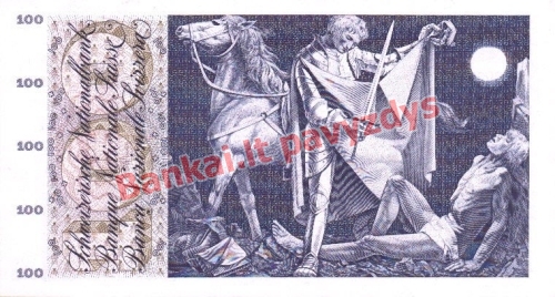 100 Frankų banknoto galinė pusė