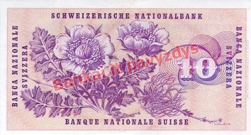 10 Frankų banknoto galinė pusė