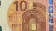 Naujų 10 eurų holograma