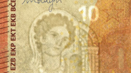 10 eurų vandens ženklas iš arti