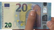 20 eurų nauji banknotai su nelygiu paviršiumi Nr. 1