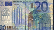 20 eurų vandens ženklas