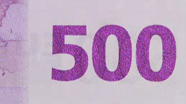 500 eurų spalvą keičiantis skaičius