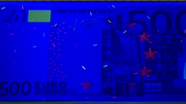 500 eurų ultravioletinis banknoto vaizdas