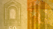 50 eurų vandens ženklas iš arti