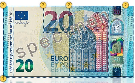 Naujasis 20 eurų banknotas. Apčiuopkite.