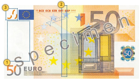 Peržvelkite 50 eurų banknotą
