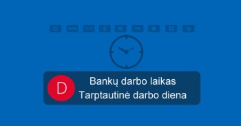 Bankų darbo laikas tarptautinės darbo dienos metu mini