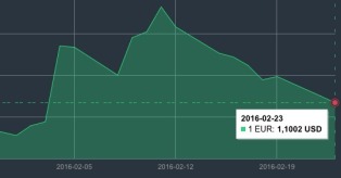 JAV dolerio kursas vasario 23 d. mini