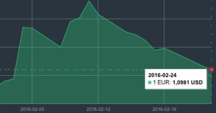 JAV dolerio kursas vasario 24 d. mini